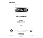 Roper RT20AKXVW00 front cover diagram