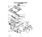 Whirlpool 1SF014BEW0 cooktop and manifold diagram