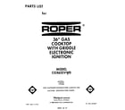 Roper CGX655VW0 cover page-text only diagram