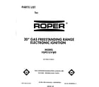 Roper FGP215VW0 front cover diagram
