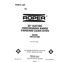 Roper FEP210VW0 front cover diagram