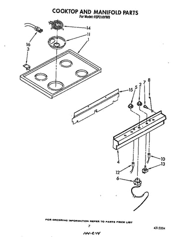 Cooktop and manifold