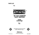 Roper CGX310VW0 cover page-text only diagram