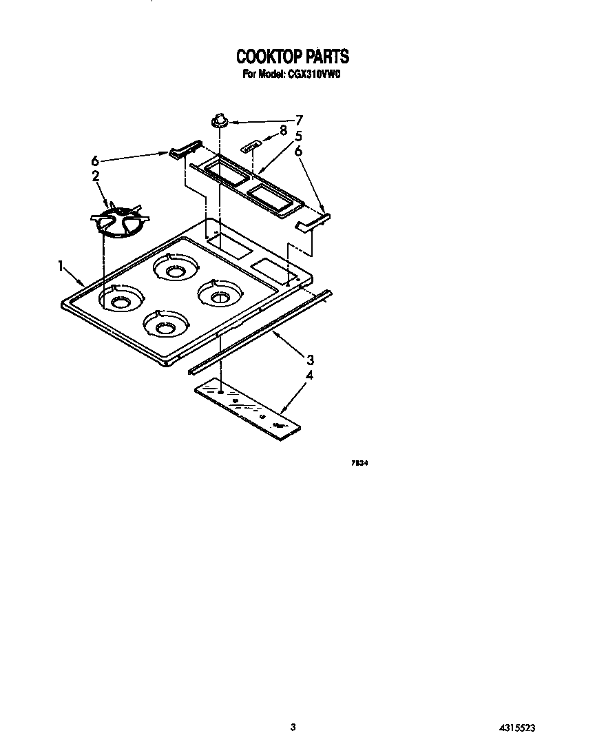 Cooktop parts