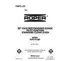Roper FGP210VW0 front cover diagram
