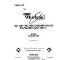Whirlpool RF3010XVW1 front cover diagram