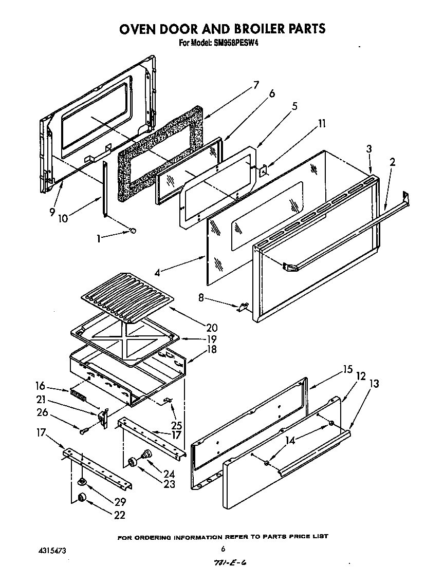 OVEN DOOR AND BROILER