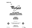Whirlpool RF0100XRW5 front cover diagram