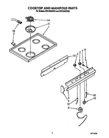 Cooktop and manifold