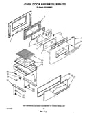 Oven door and broiler
