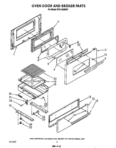 Oven door and broiler