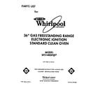 Whirlpool SF5140ERW7 front cover diagram