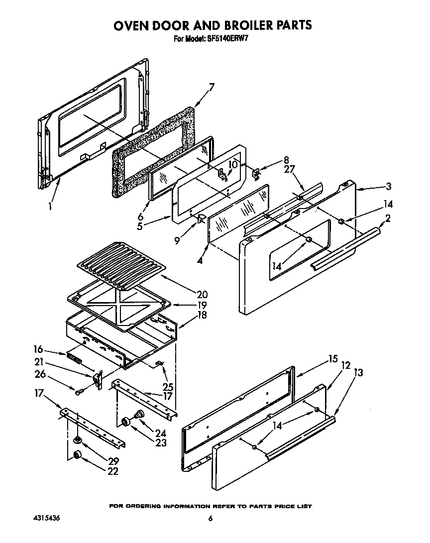 Oven door and broiler
