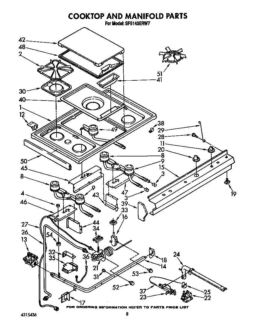 Cooktop and manifold
