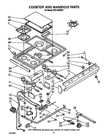 Cooktop and manifold