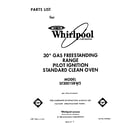 Whirlpool SF3001SRW5 front cover diagram