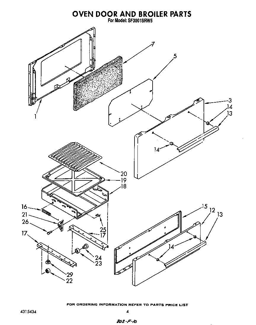 Oven door and broiler