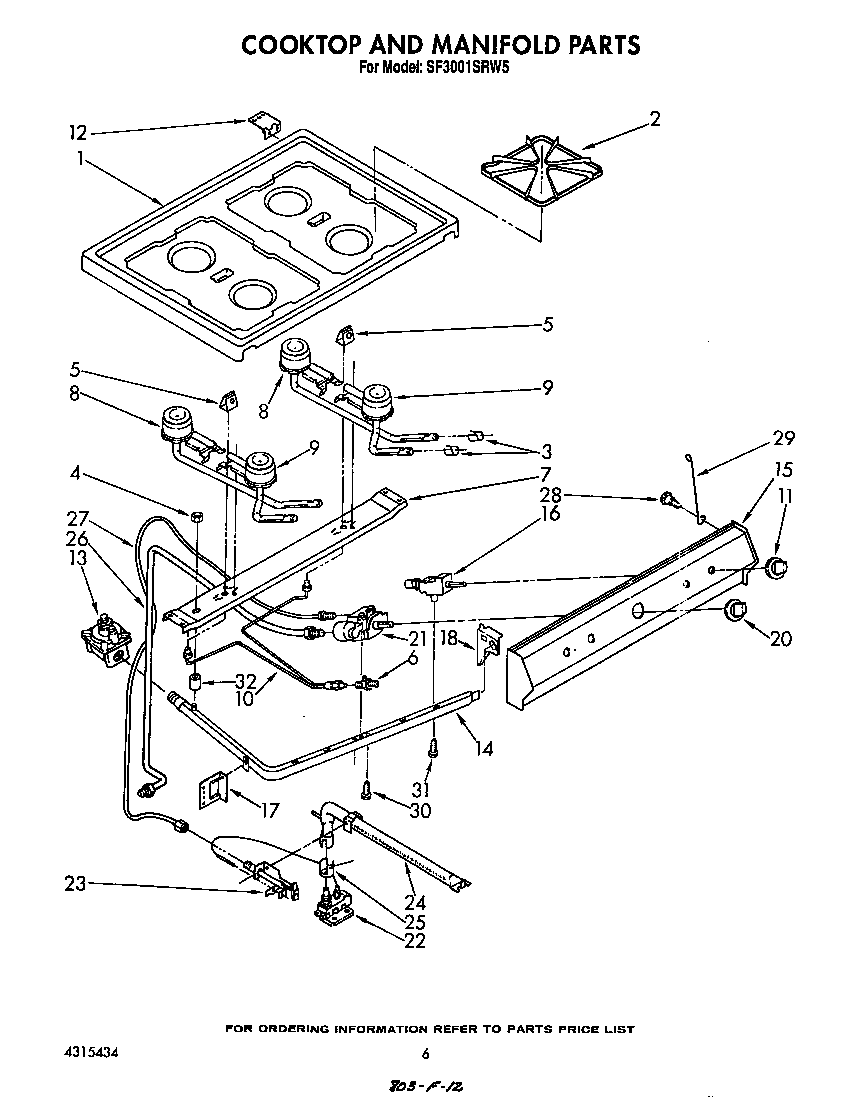 Cook top and manifold