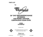 Whirlpool SF5340ERW7 front cover diagram