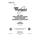 Whirlpool SF3001ERW5 front cover diagram