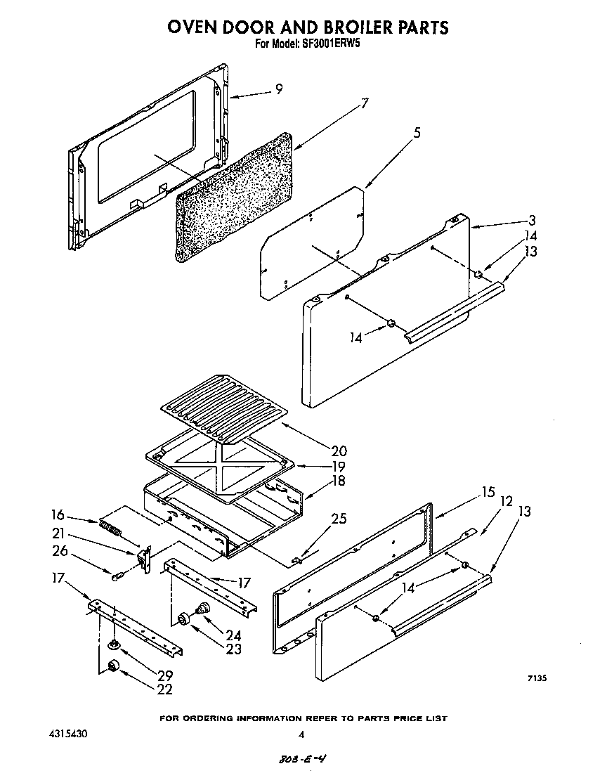 OVEN DOOR AND BROILER