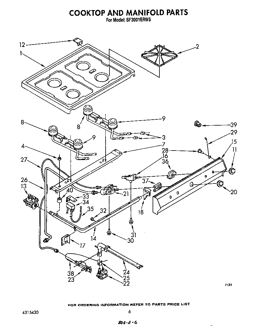 Cook top and manifold