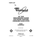 Whirlpool SF302EERW5 front cover diagram
