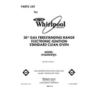 Whirlpool SF305EERW5 front cover diagram