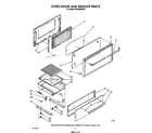 Whirlpool SF305EERW5 oven door and broiler diagram