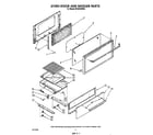 Whirlpool SF305ESRW5 oven door and broiler diagram