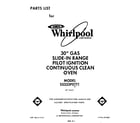 Whirlpool SS333PSTT1 front cover diagram