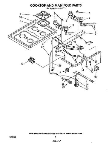 Cook top and manifold