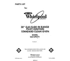 Whirlpool SS313PSTT1 front cover diagram