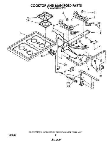 Cook top and manifold