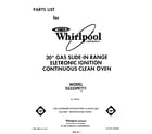 Whirlpool SS333PETT1 front cover diagram