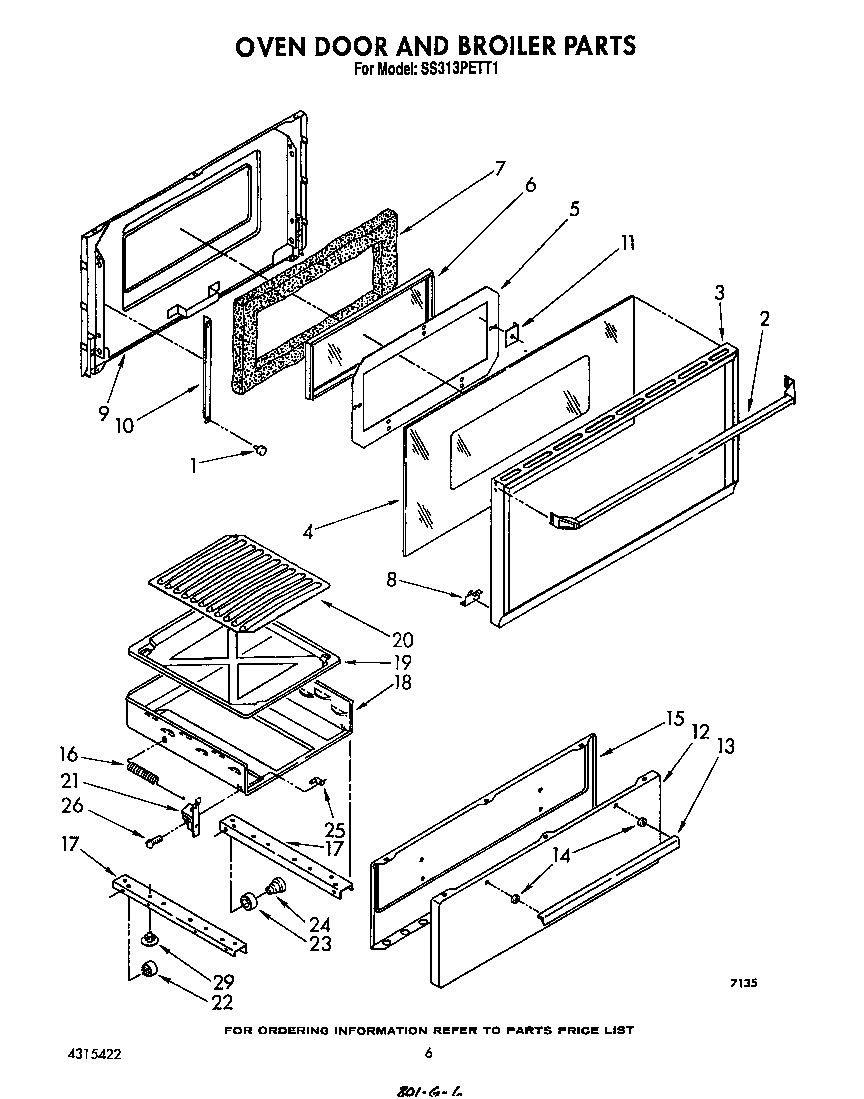 OVEN DOOR AND BROILER