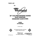 Whirlpool SF0100SRW6 front cover diagram