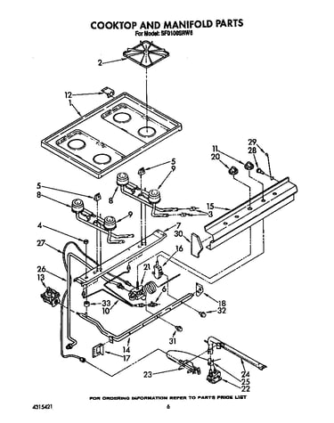 Cooktop and manifold