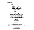 Whirlpool SF0100ERW6 front cover diagram