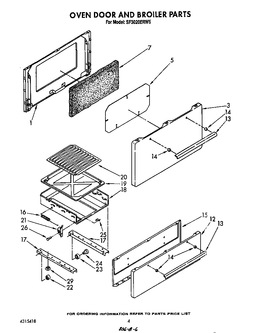 OVEN DOOR AND BROILER