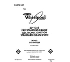 Whirlpool SF316PESW6 front cover diagram