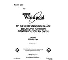 Whirlpool SF336PESW6 front cover diagram