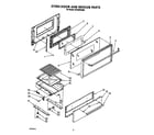 Whirlpool SF336PESW6 ovendoor and broiler diagram