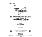 Whirlpool SF311PSRW5 front cover diagram