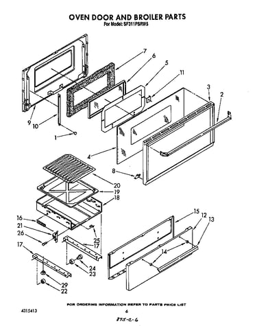 Oven door and broiler