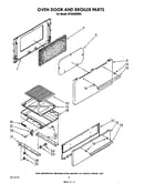 Oven door and broiler
