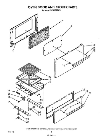 Oven door and broiler