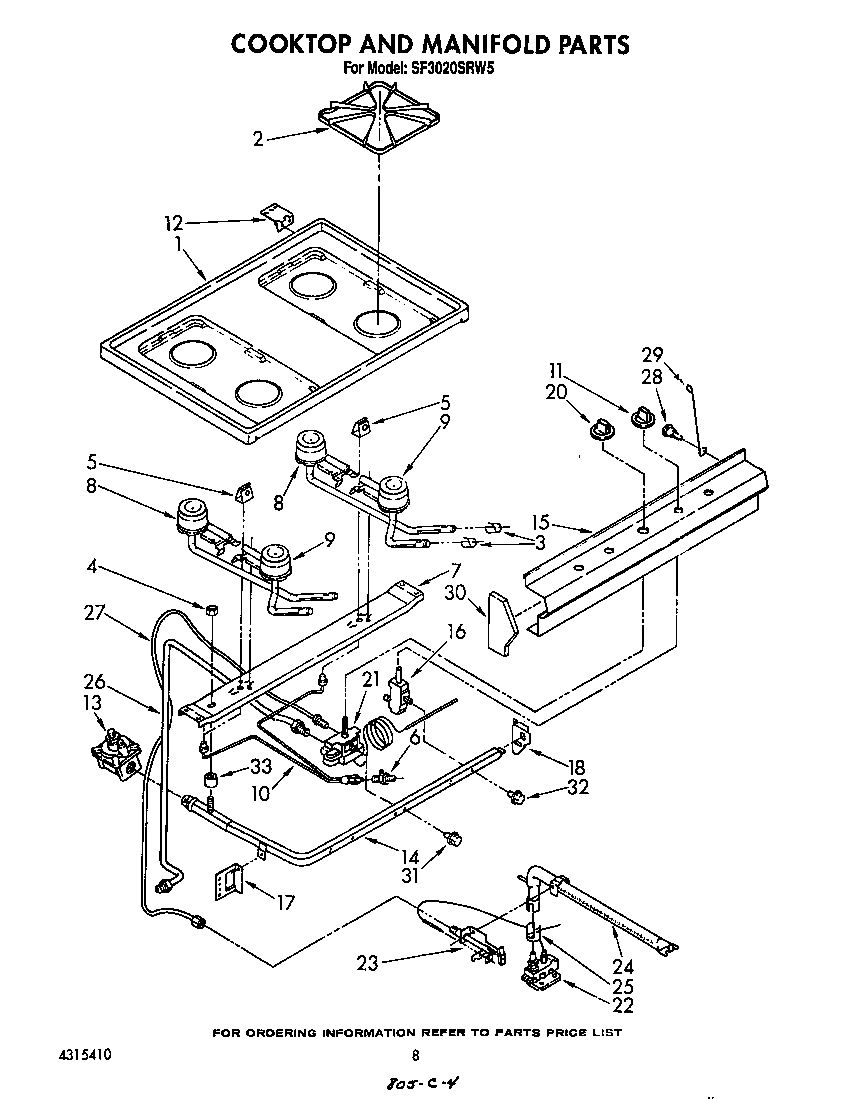 Cook top and manifold