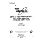 Whirlpool SF3000ERW5 front cover diagram