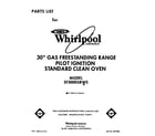 Whirlpool SF3000SRW5 front cover diagram